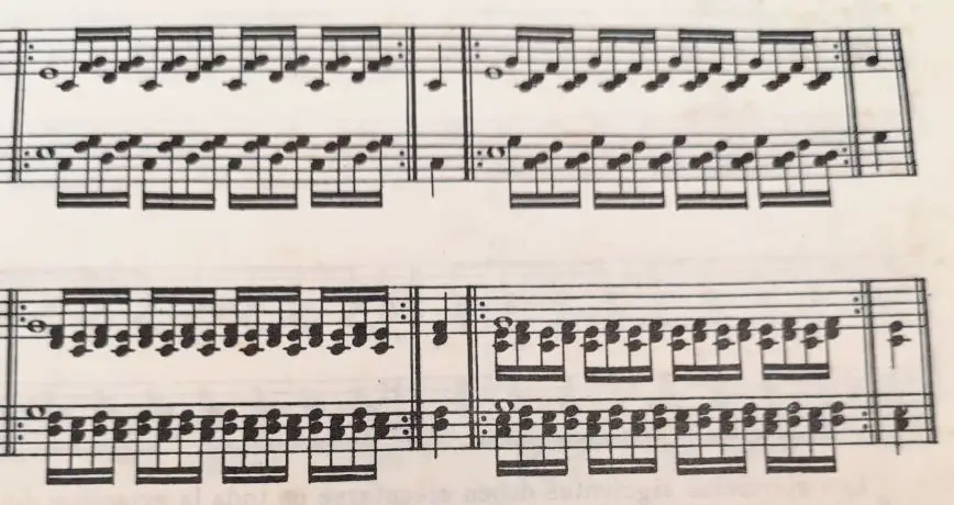 ejercicios pianos notas dobles tenidas