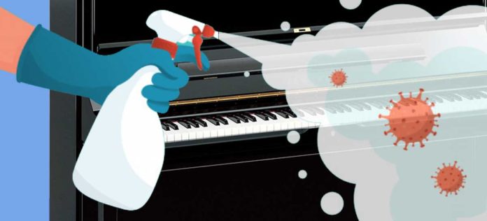 Limpieza y desinfección del piano